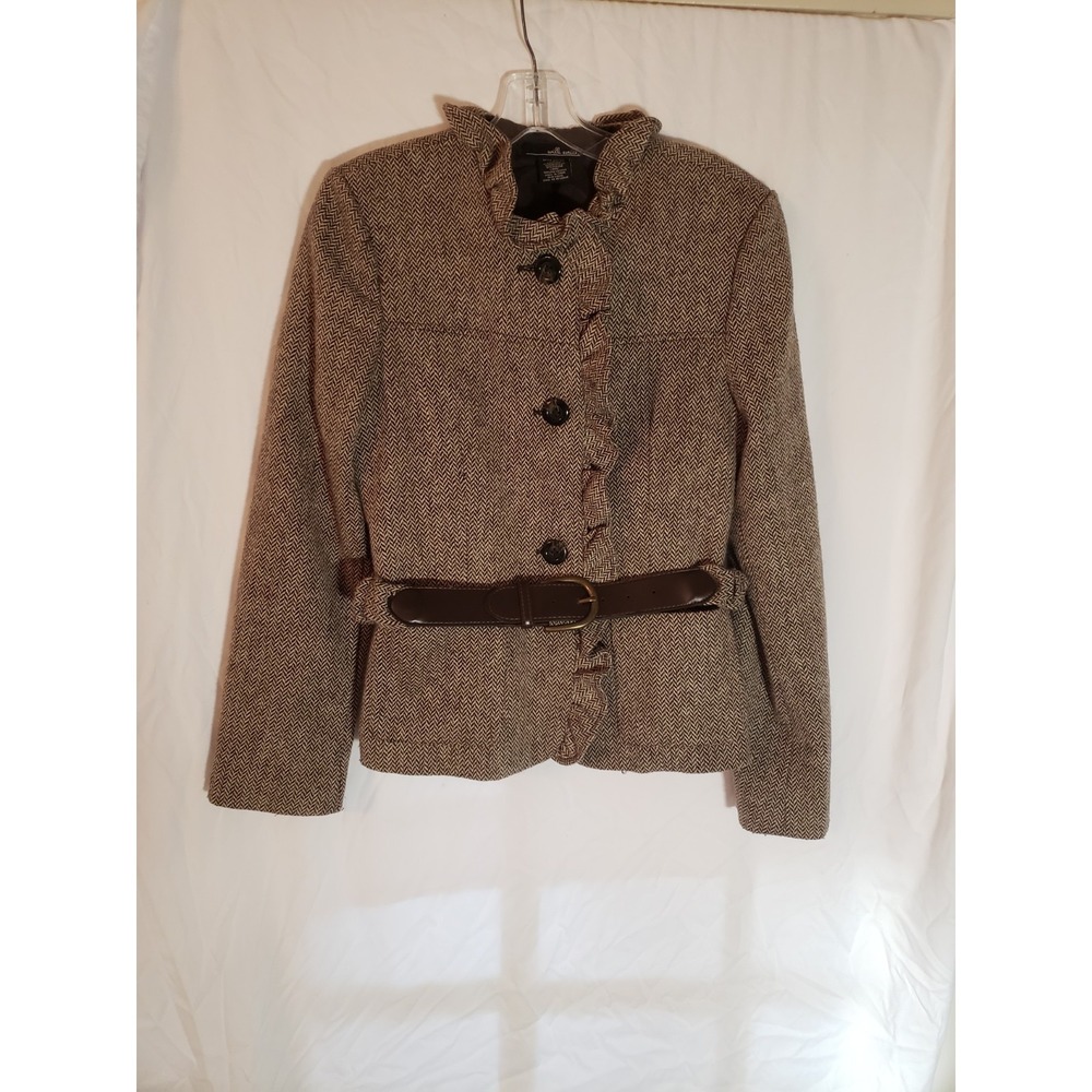 Women's Willi Smith Brown Tweed Blazer Size 8